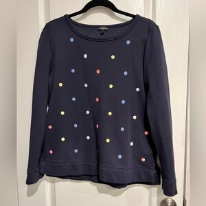 Talbots Navy Polka Dot Sweatshirt